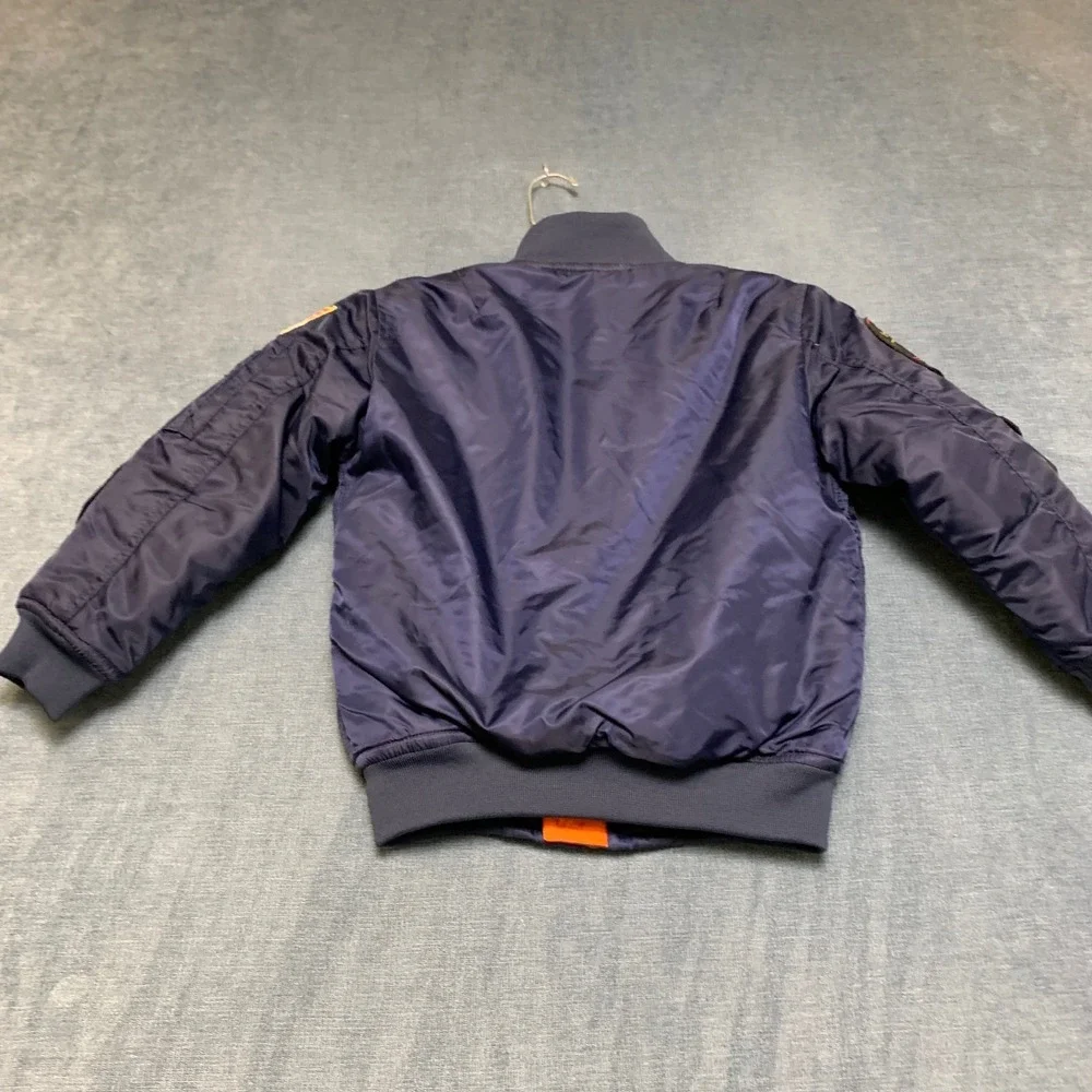 Da Fei Li Top Gun MA-1 Bomber Jacket Kids 6 Navy Blue Long Sleeve Full Zip